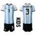 Argentina Nicolas Tagliafico #3 Barnkläder Hemma matchtröja till baby VM 2022 Kortärmad (+ Korta byxor) Billigt